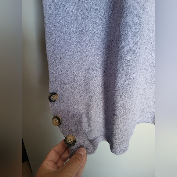 French Twist Light Purple Button-Detail Top, Size 2X - Picture 2 of 7